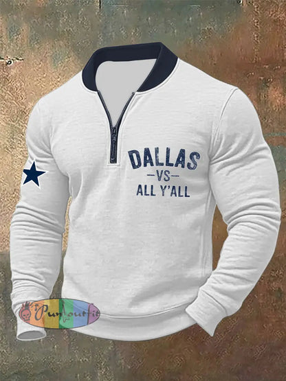 Men’s American Football Zipper Hoodie White / S