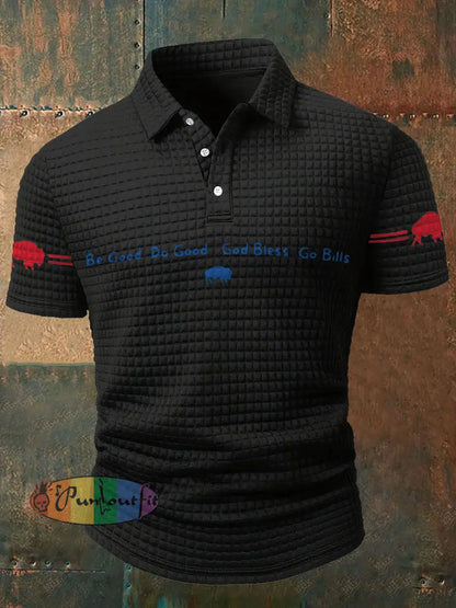 Men’s Buffalo Football Lover Printed Casual Tops Black / S