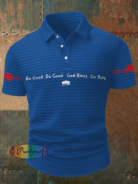 Men’s Buffalo Football Lover Printed Casual Tops Blue / S
