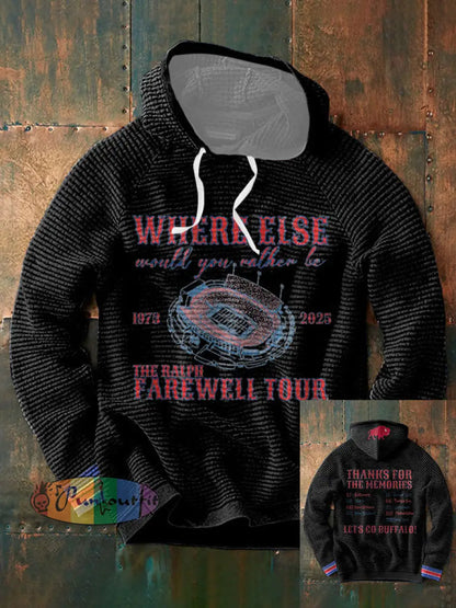 Men’s Buffalo Football Lover Printed Hoodie Black / S