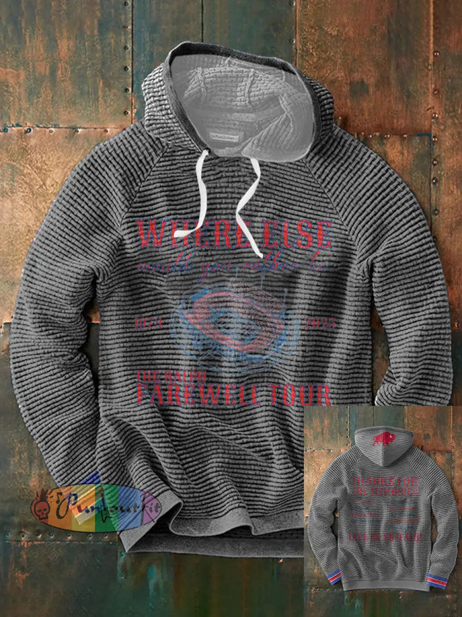 Men’s Buffalo Football Lover Printed Hoodie Light Gray / S