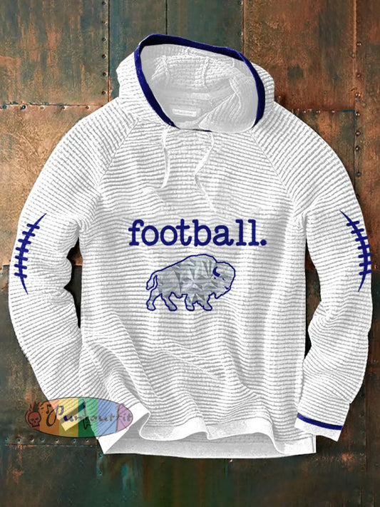Men’s Buffalo Football Lover Printed Hoodie White / S