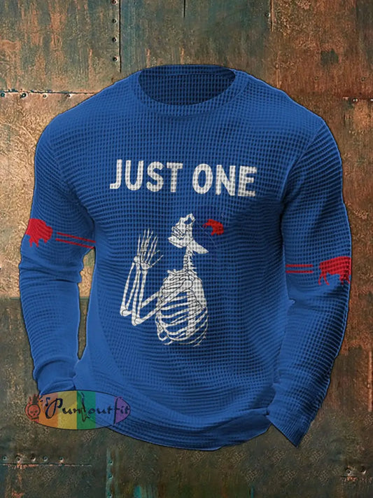 Men’s Buffalo Football Lover Printed Waffle T-Shirt Blue / S