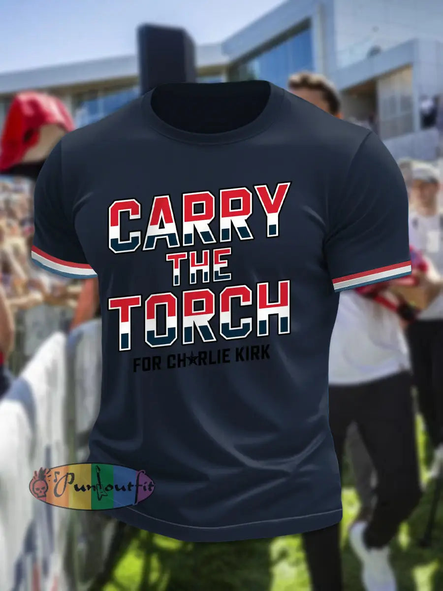 Men’s Carry The Torch short sleeves t-shirt Navy Blue / S
