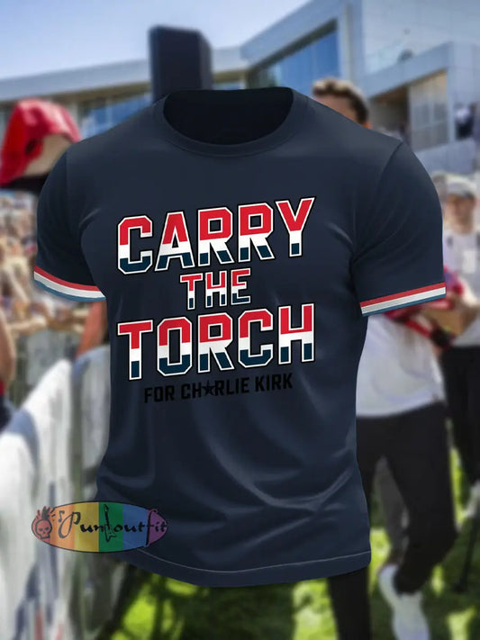 Men’s Carry The Torch short sleeves t-shirt Navy Blue / S