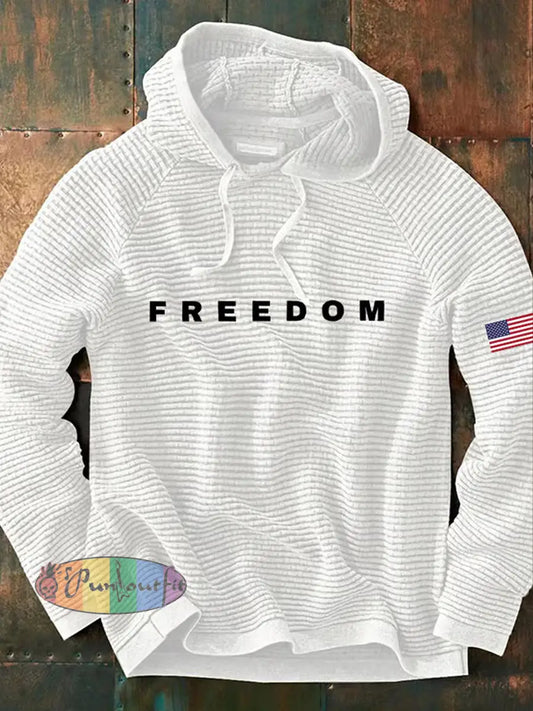 Men’S Casual Printed Long-Sleeved Sweatshirt White / S