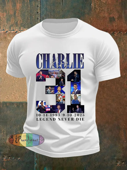Men’s Charlie Kirk 31 Short-sleeved T-shirt White / S