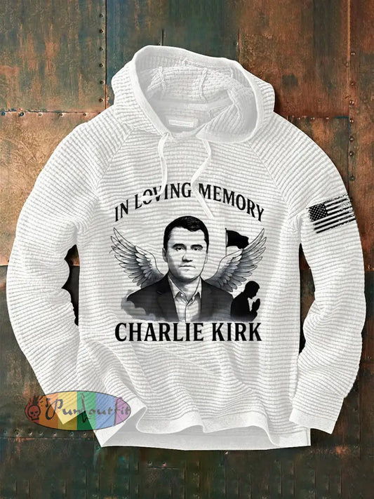 Men’s Charlie Kirk French Terry Hoodie White / S