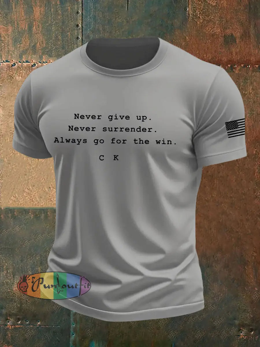 Men’s Charlie Kirk imitation cotton short-sleeved T-shirt Light Gray / S