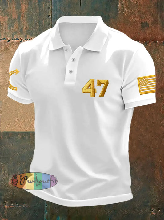 Men’s Charlie Kirk Turning Point USA Trump Commemorative Shirt White / S