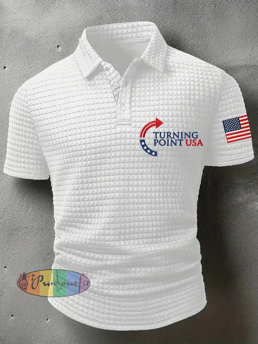 Men’s Charlie Kirk Turning Point USA Trump Commemorative Shirt White / S