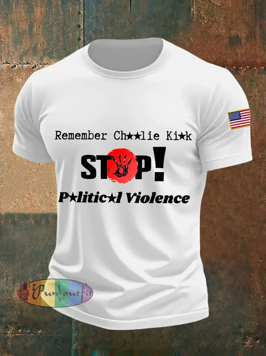 Men’s Charlie Kirk Turning Point USA Trump Commemorative T-Shirt A / S