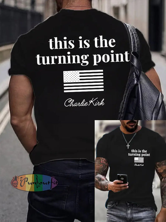 Men’s Charlie Kirk Turning Point USA Trump Commemorative T-Shirt A / S
