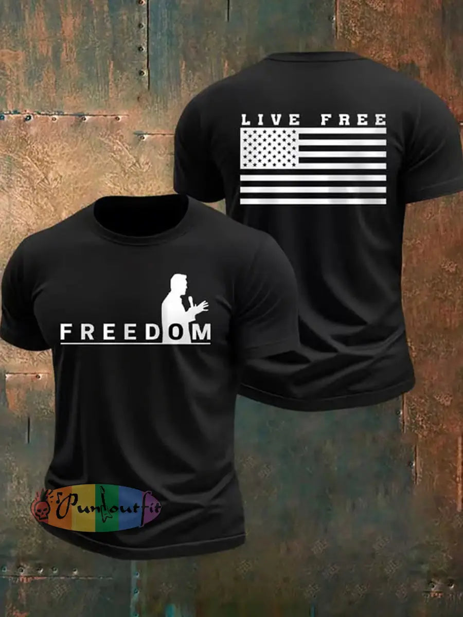 Men’s Charlie Kirk Turning Point USA Trump Commemorative T-Shirt B / S