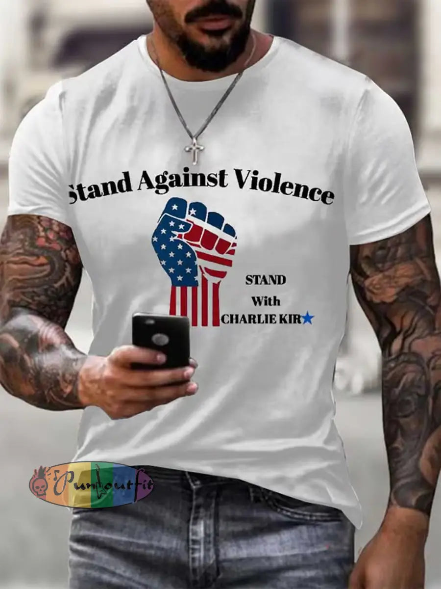 Men’s Charlie Kirk Turning Point USA Trump Commemorative T-Shirt B / S