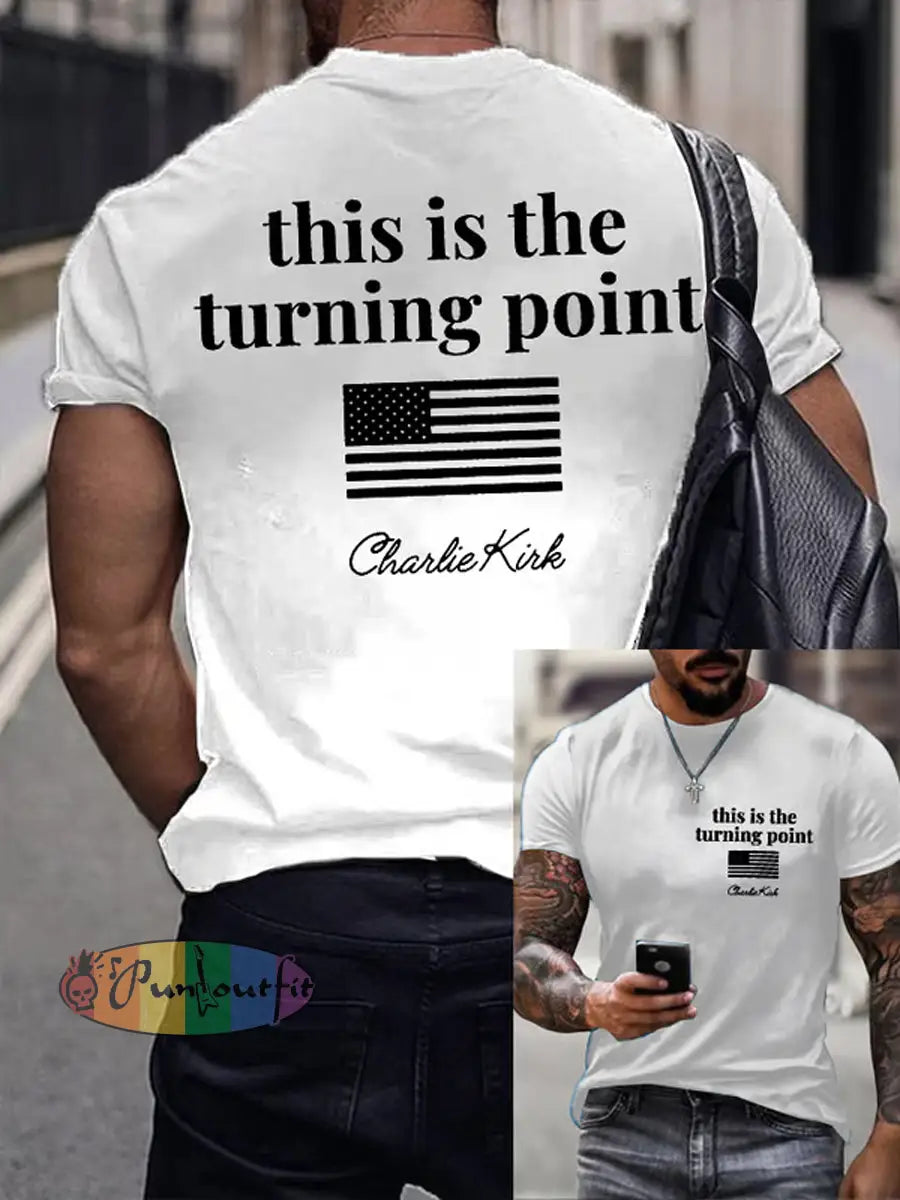 Men’s Charlie Kirk Turning Point USA Trump Commemorative T-Shirt B / S