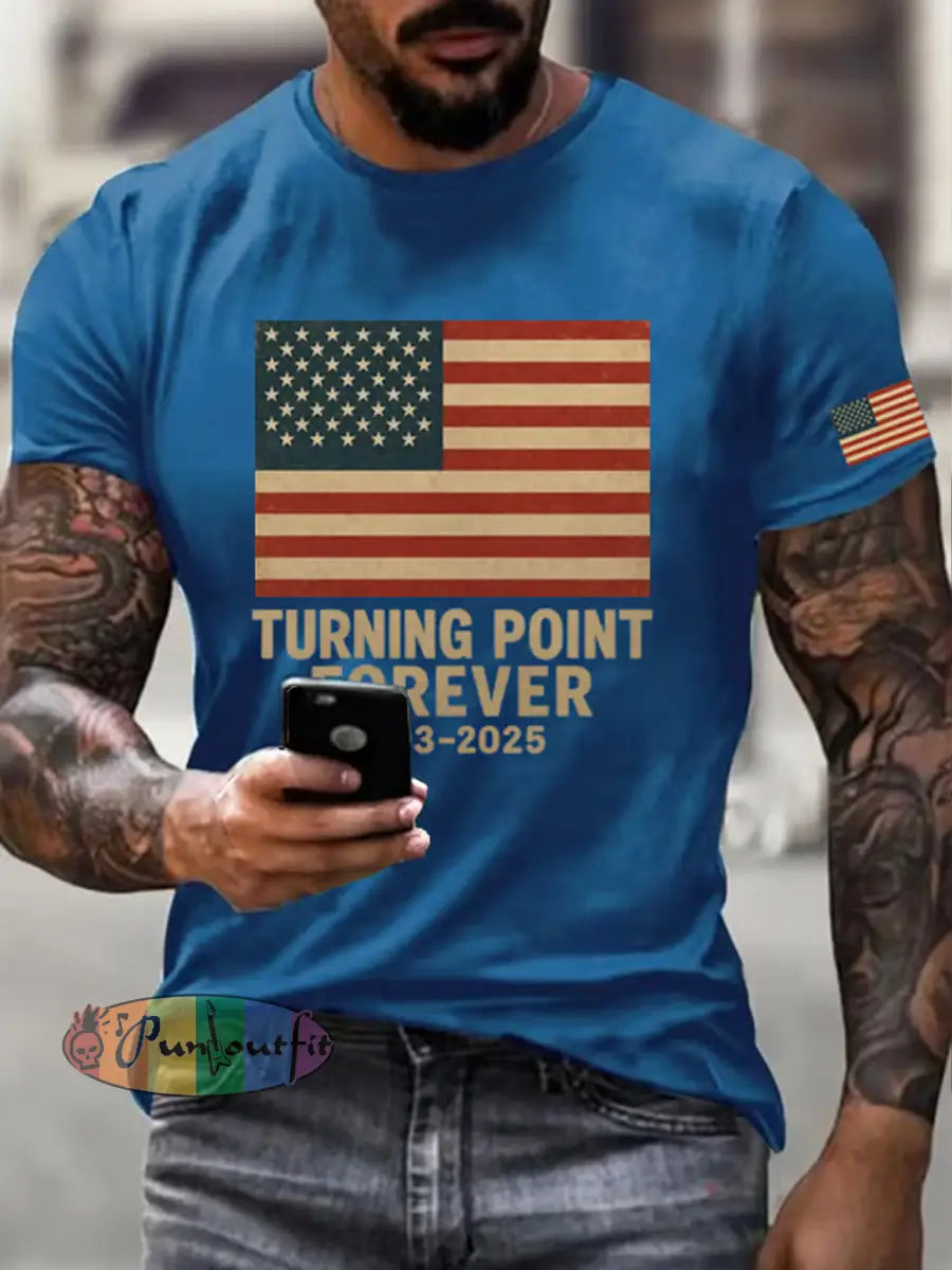 Men’s Charlie Kirk Turning Point USA Trump Commemorative T-Shirt B / S