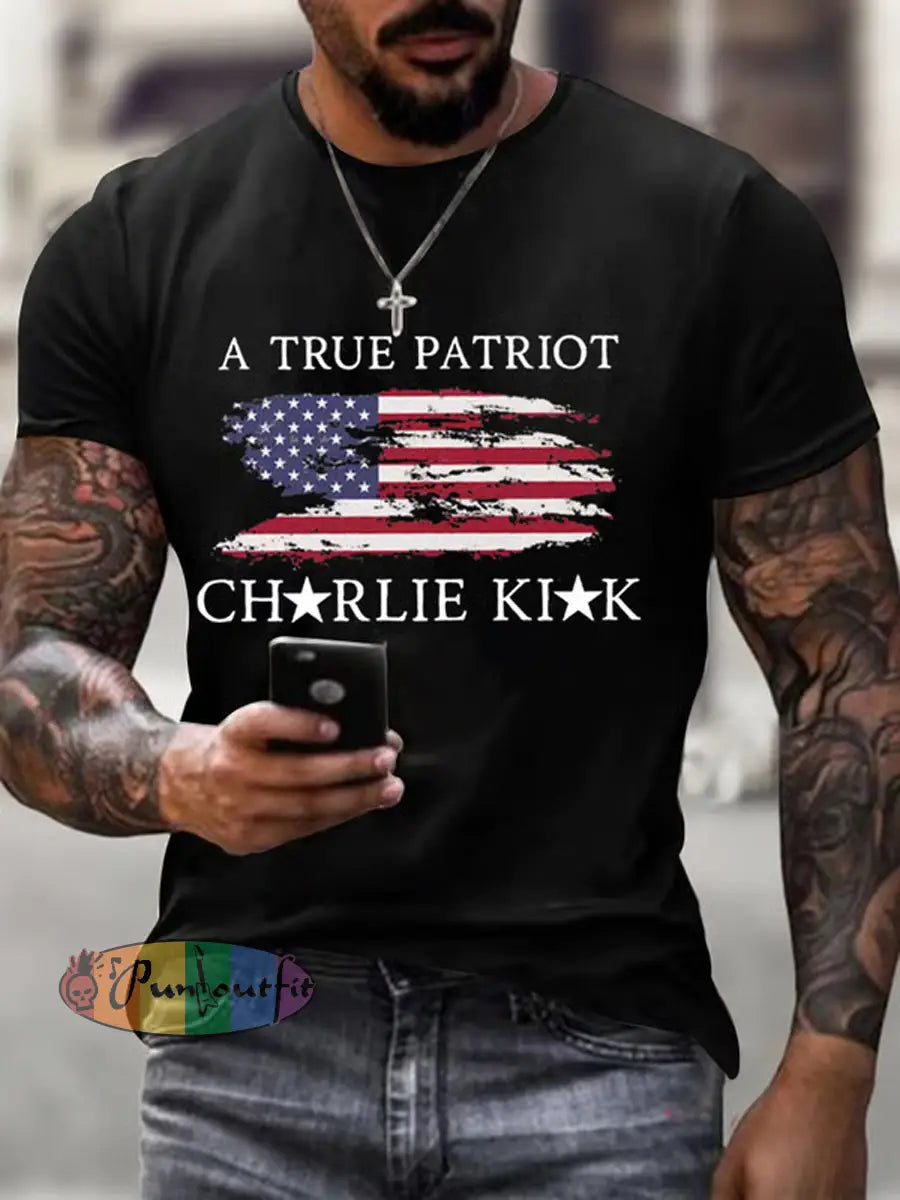 Men’s Charlie Kirk Turning Point USA Trump Commemorative T-Shirt B / S