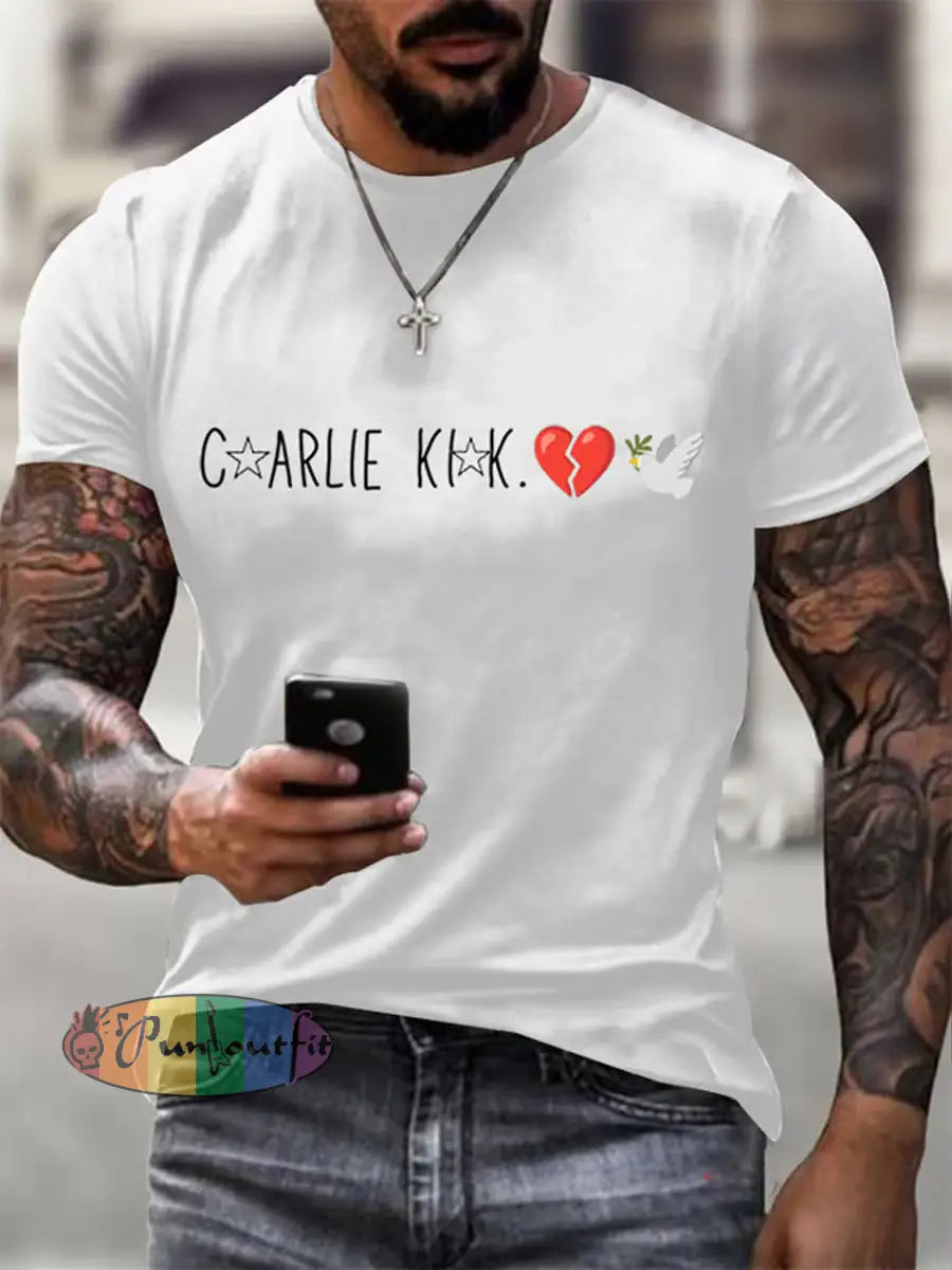 Men’s Charlie Kirk Turning Point USA Trump Commemorative T-Shirt B / S