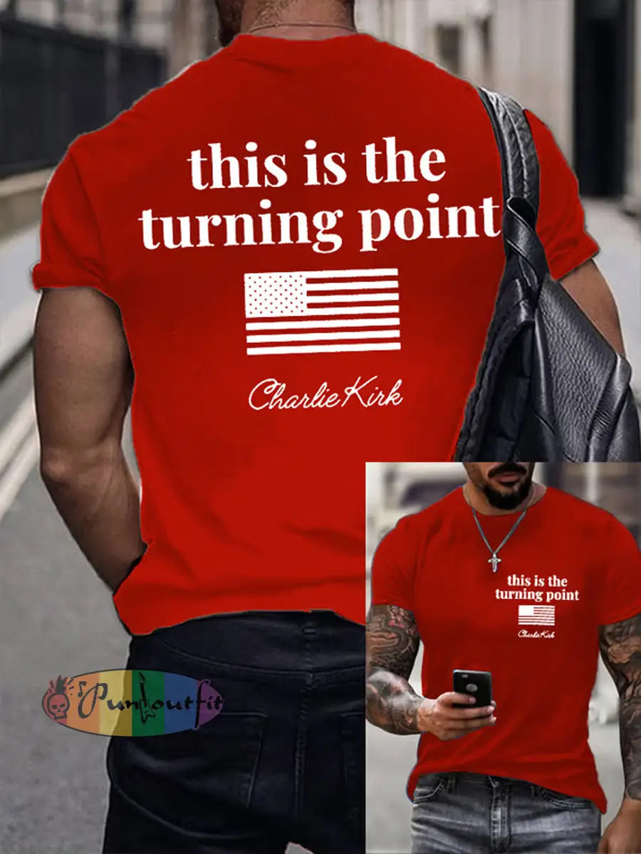 Men’s Charlie Kirk Turning Point USA Trump Commemorative T-Shirt C / S