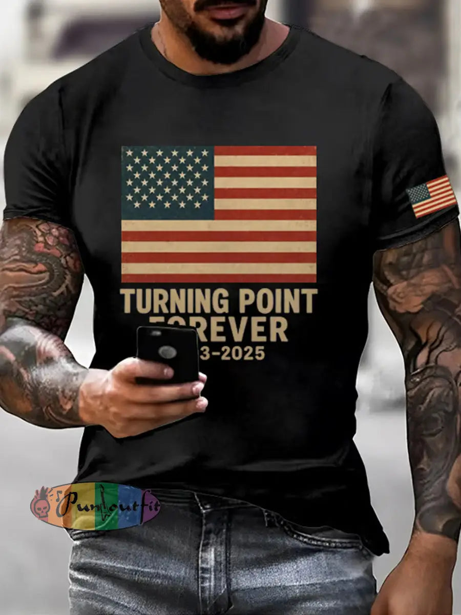 Men’s Charlie Kirk Turning Point USA Trump Commemorative T-Shirt C / S