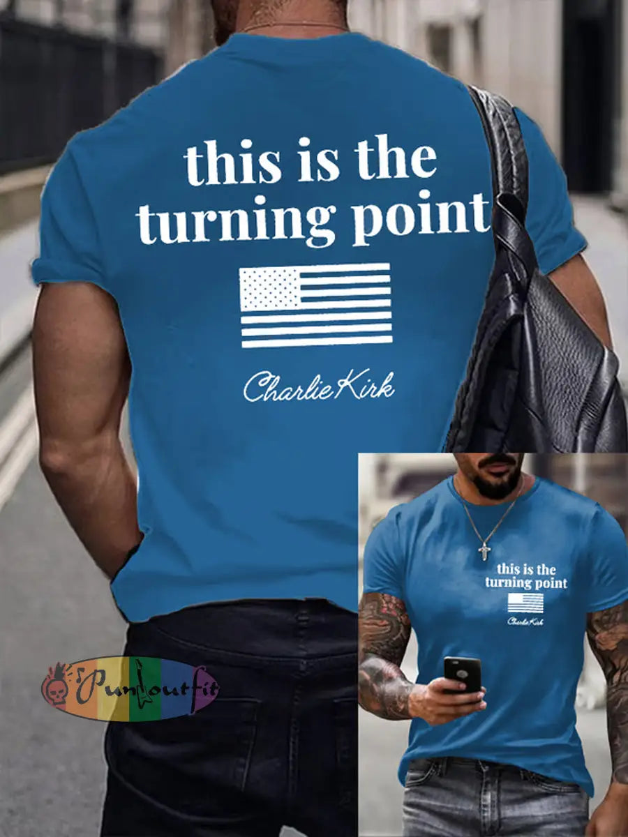 Men’s Charlie Kirk Turning Point USA Trump Commemorative T-Shirt D / S