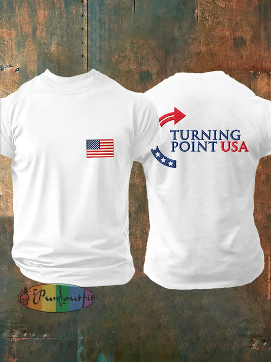 Men’s Charlie Kirk Turning Point USA Trump Commemorative T-Shirt White / S