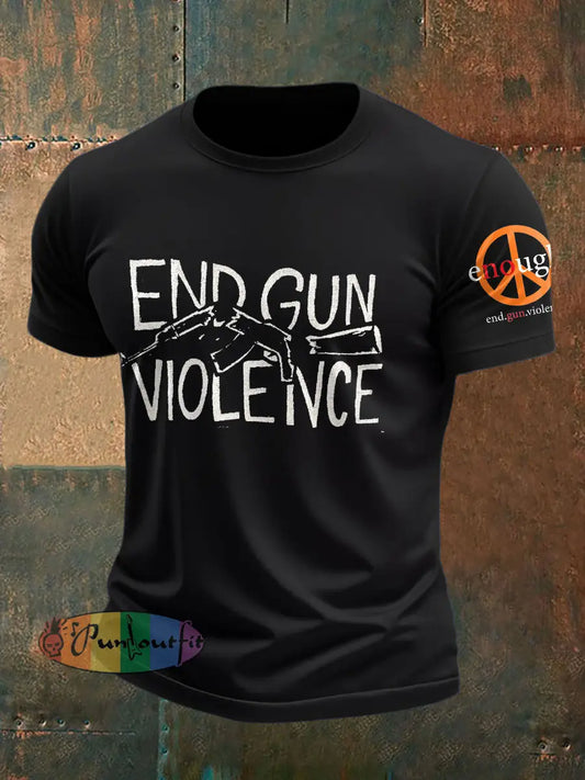 Men’s End Gun Violence Printed T-Shirt Black / S