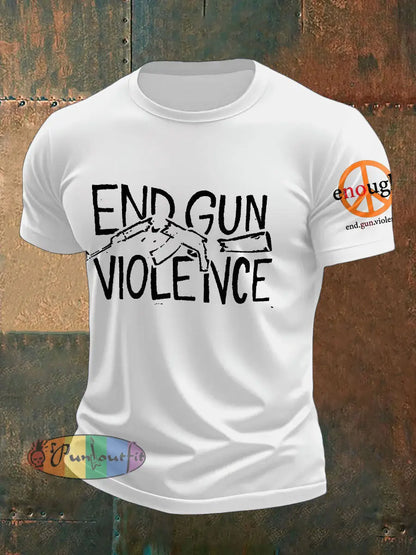 Men’s End Gun Violence Printed T-Shirt White / S