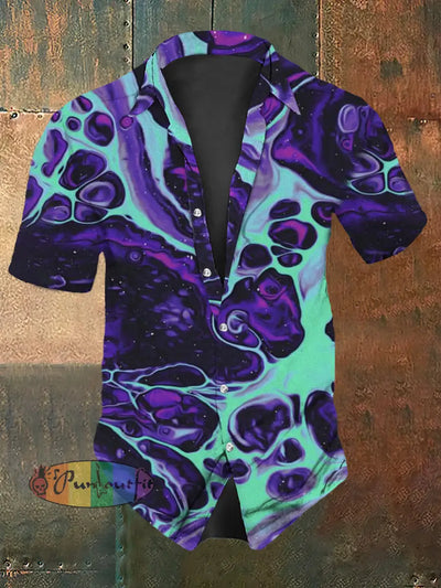 Men’s Fantasy Magic Print Casual Vintage Shirt Colorful / S