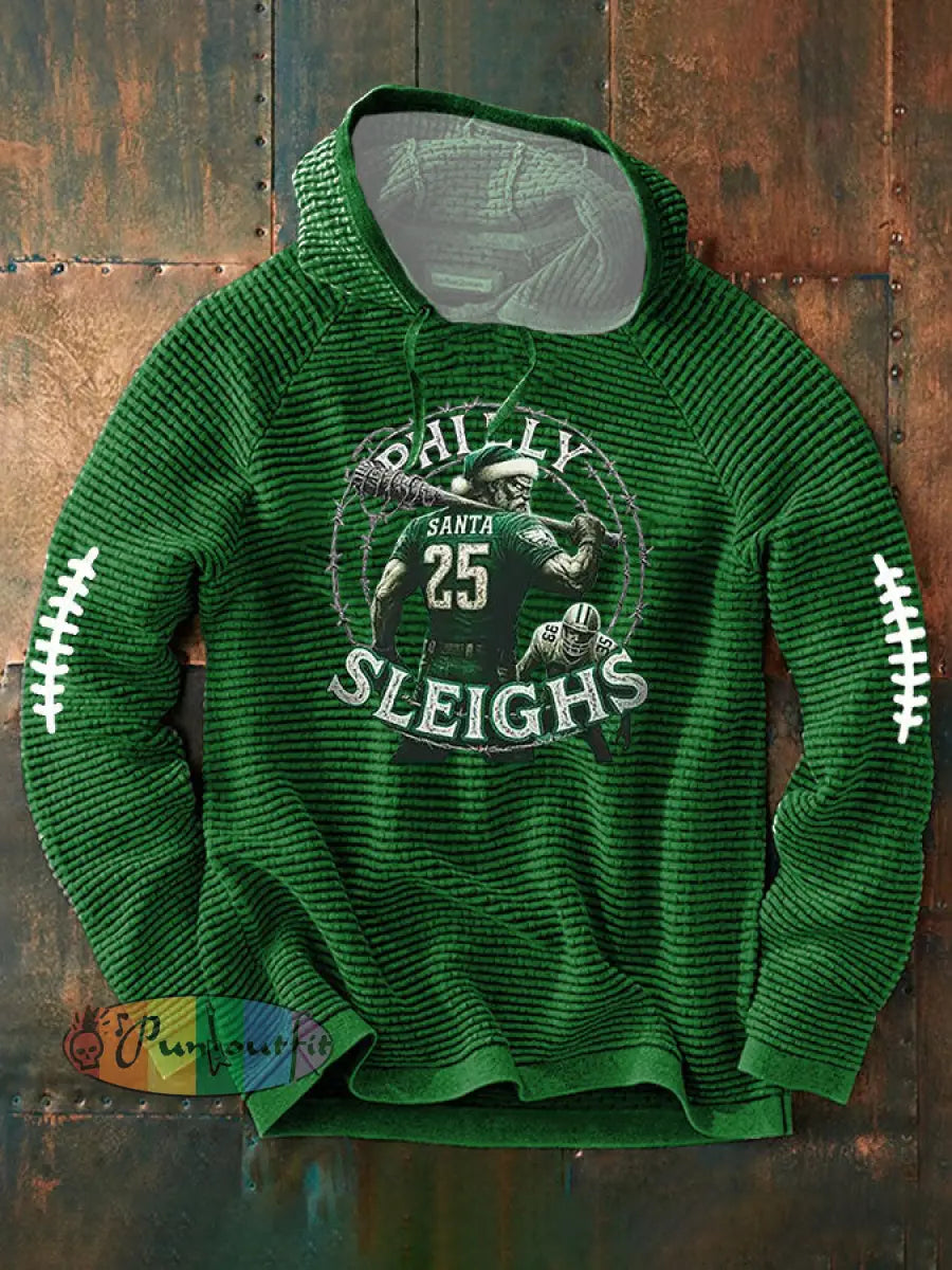 Men’s Football Fans Lovers Gameday Casual French Terry Hoodie Green / S