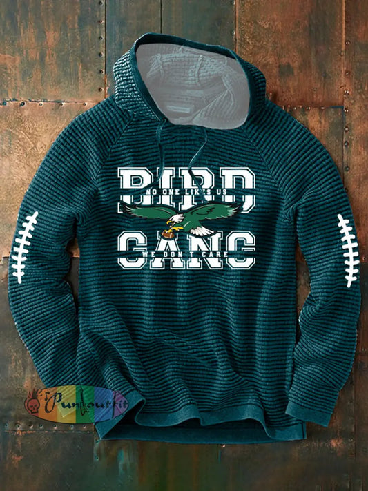 Men’s Football Fans Lovers Gameday Casual French Terry Hoodie Peacock Blue / S
