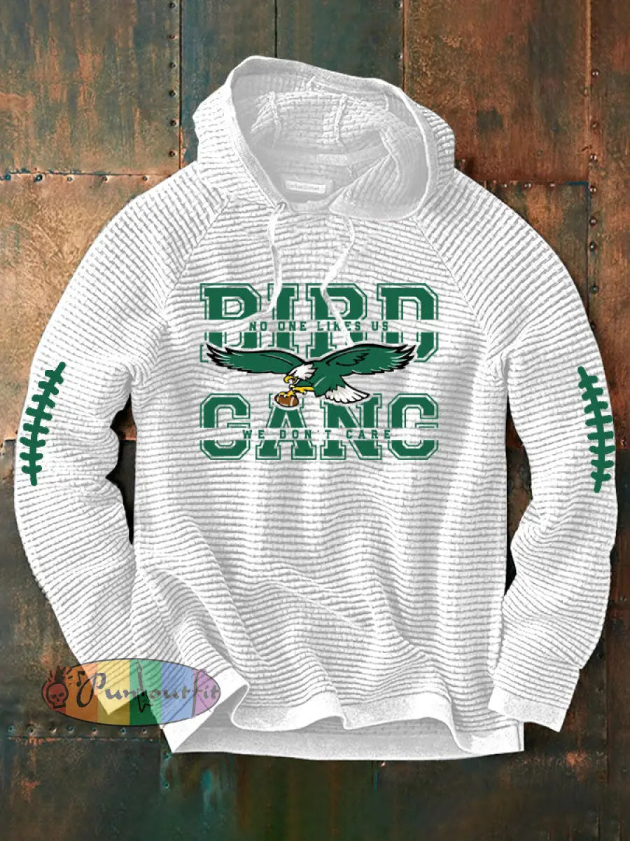 Men’s Football Fans Lovers Gameday Casual French Terry Hoodie White / S