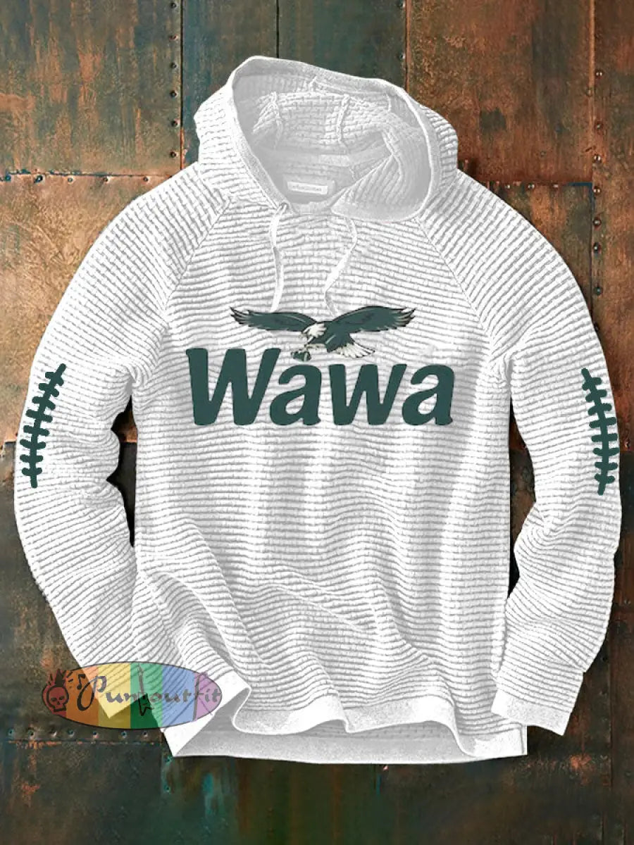Men’s Football Fans Lovers Gameday Casual French Terry Hoodie White / S