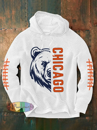 Men’s Football Fans Lovers Gameday Casual French Terry Hoodie White / S
