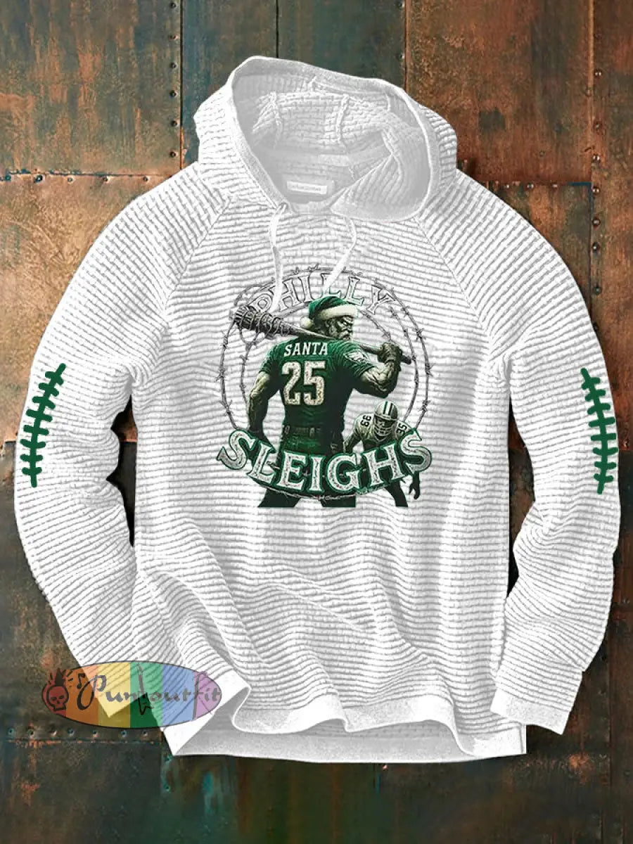 Men’s Football Fans Lovers Gameday Casual French Terry Hoodie White / S