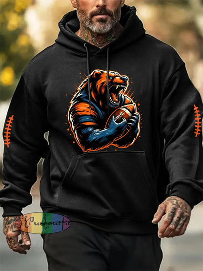 Men’s Football Fans Lovers Gameday Casual Hoodie Black / S