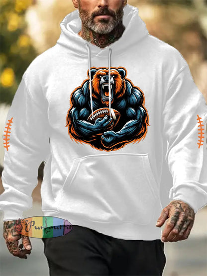 Men’s Football Fans Lovers Gameday Casual Hoodie White / S