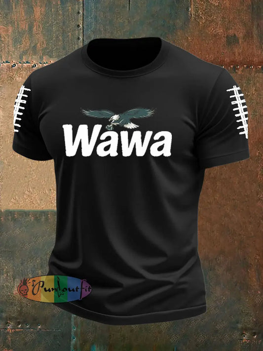 Men’s Football Fans Lovers Gameday Casual imitation cotton short-sleeved T-shirt Black / S