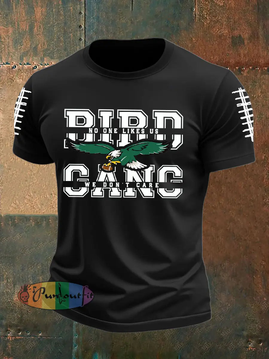 Men’s Football Fans Lovers Gameday Casual imitation cotton short sleeved T shirt Black / S