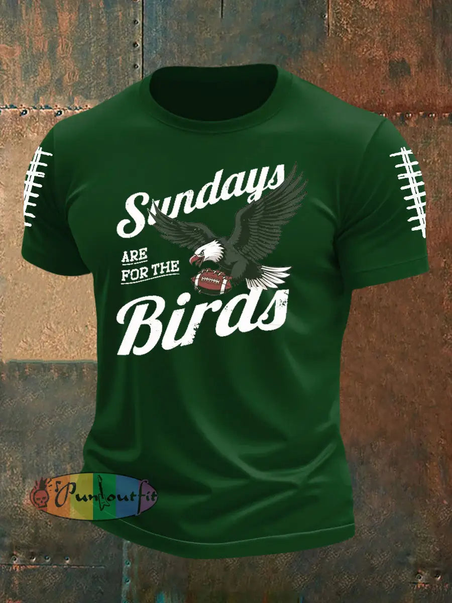 Men’s Football Fans Lovers Gameday Casual imitation cotton short sleeved T shirt Dark Green / S