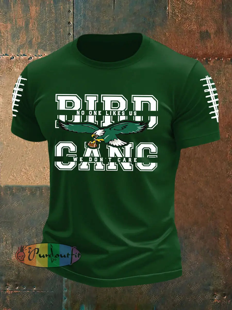 Men’s Football Fans Lovers Gameday Casual imitation cotton short sleeved T shirt Dark Green / S