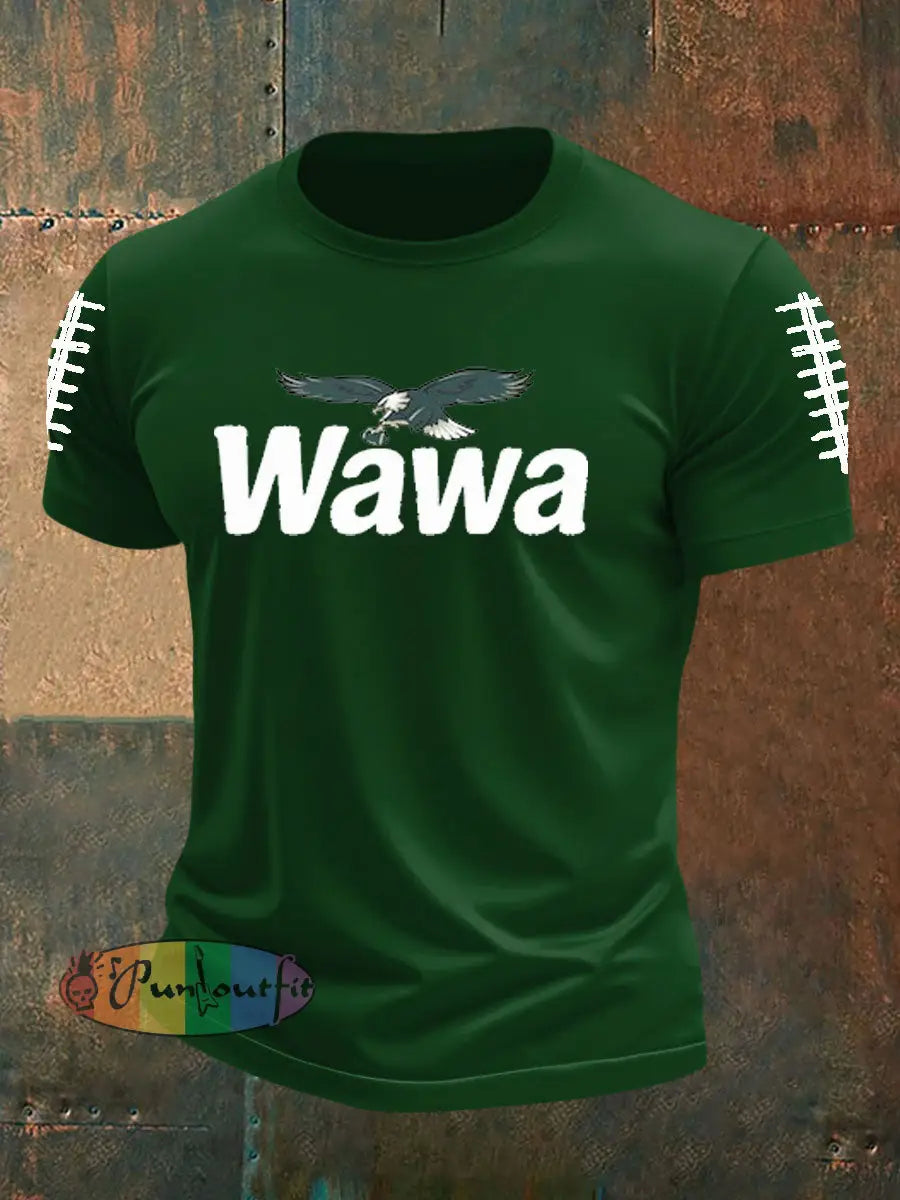 Men’s Football Fans Lovers Gameday Casual imitation cotton short-sleeved T-shirt Dark Green / S