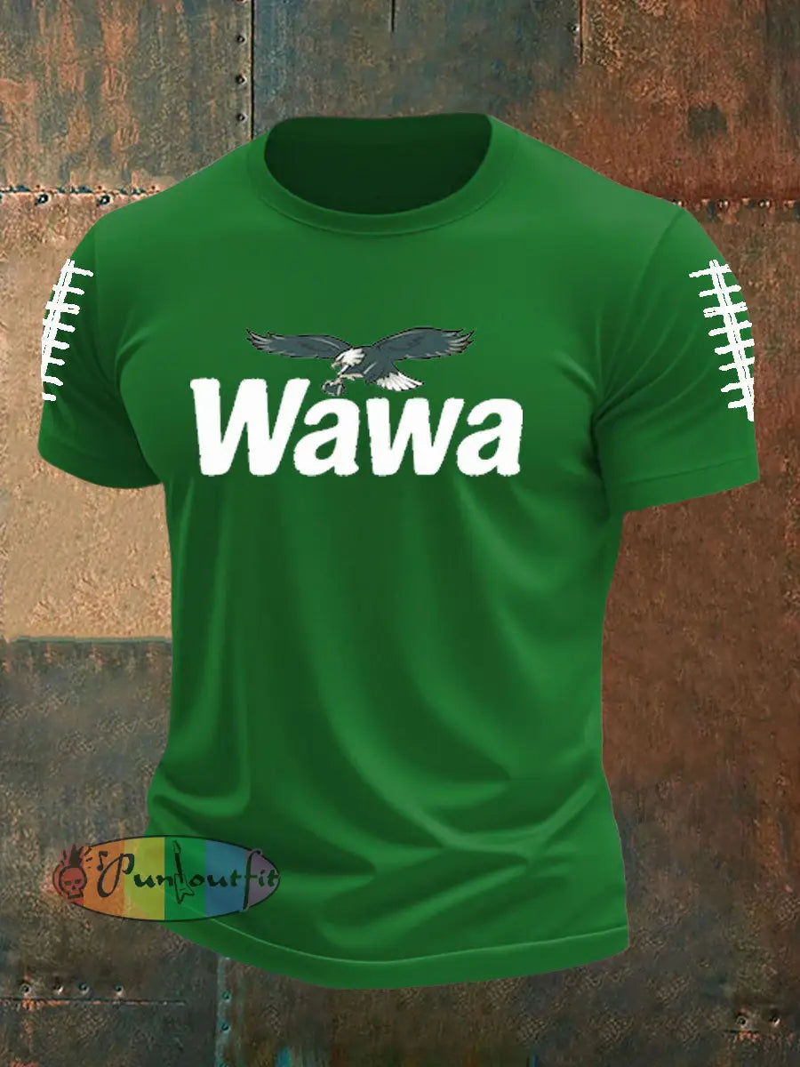 Men’s Football Fans Lovers Gameday Casual imitation cotton short-sleeved T-shirt Green / S