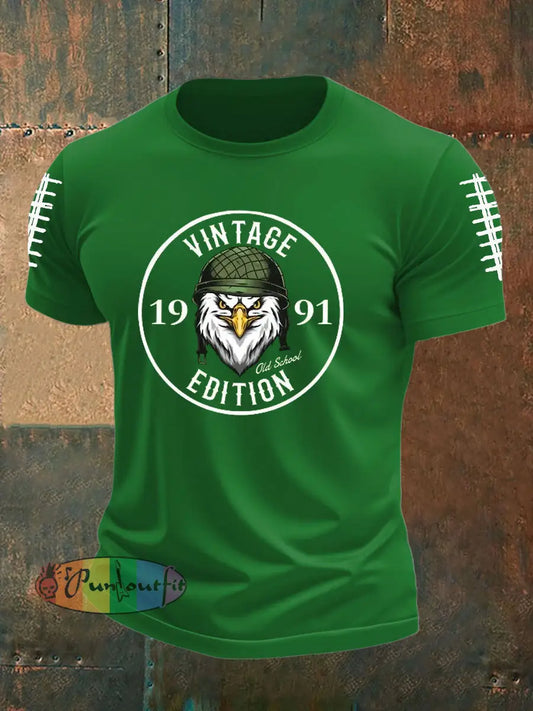 Men’s Football Fans Lovers Gameday Casual imitation cotton short sleeved T shirt Green / S