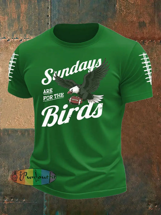 Men’s Football Fans Lovers Gameday Casual imitation cotton short sleeved T shirt Green / S