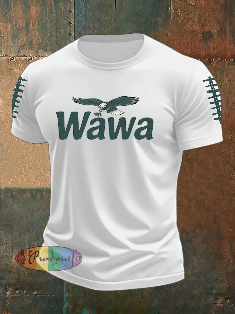 Men’s Football Fans Lovers Gameday Casual imitation cotton short-sleeved T-shirt White / S