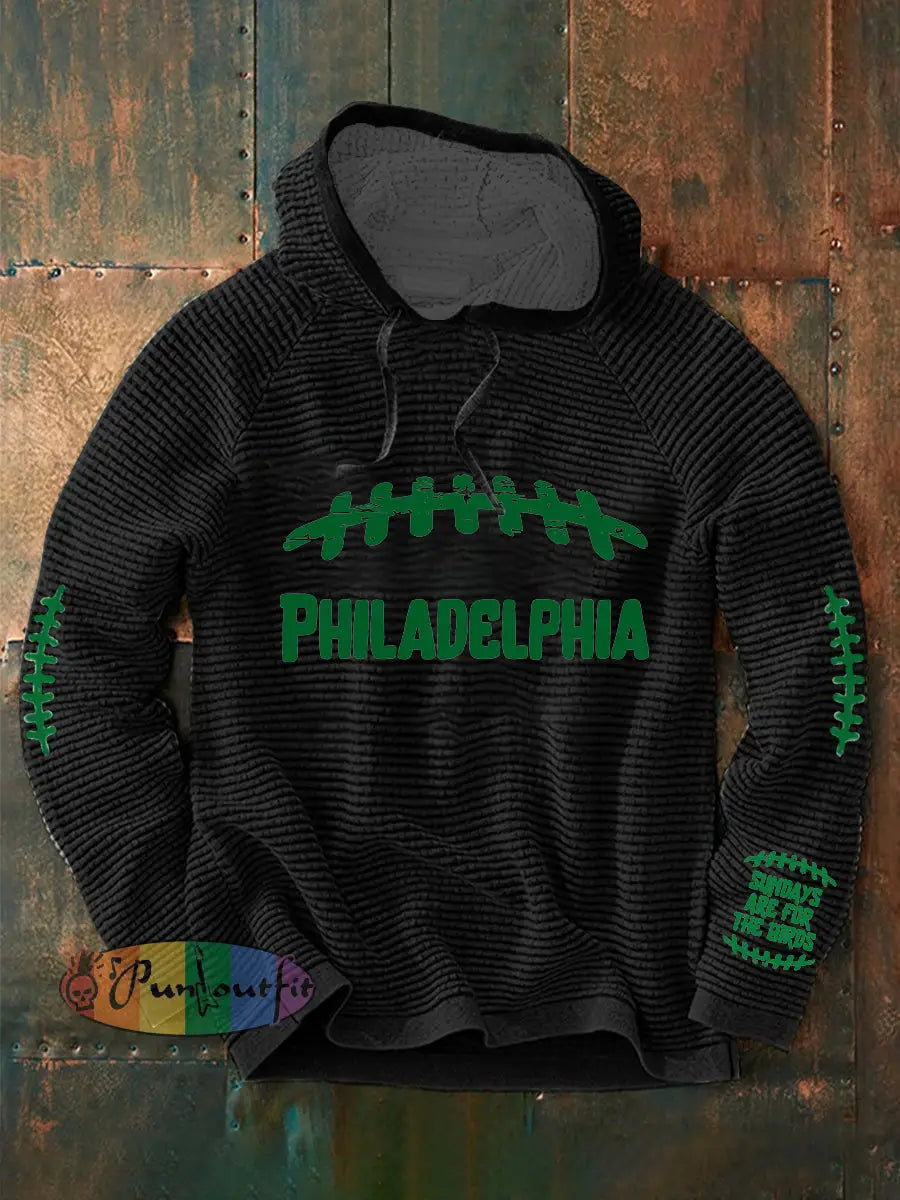 Men’s Football Fans Lovers Gameday Casual Long Sleeve French Terry Hoodie Black / S
