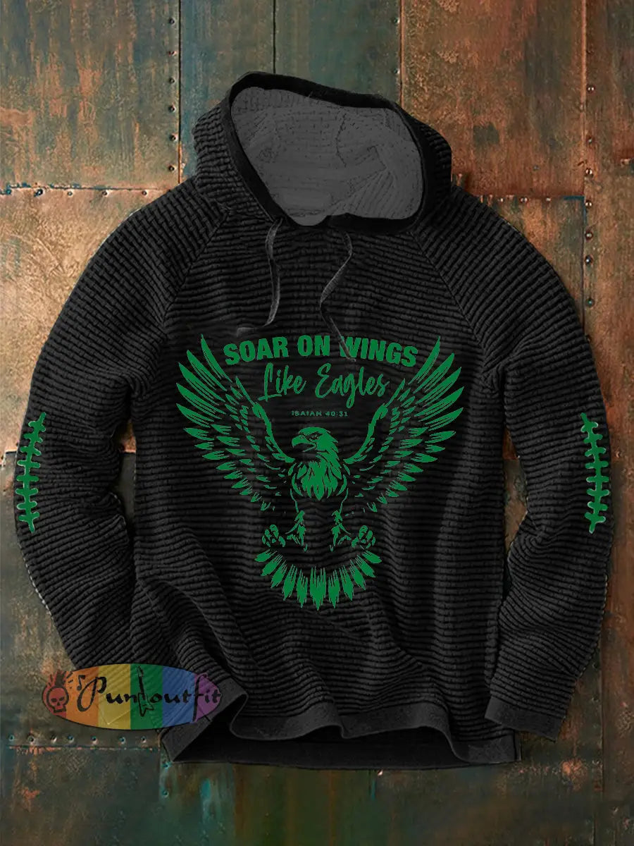Men’s Football Fans Lovers Gameday Casual Long Sleeve French Terry Hoodie Black / S