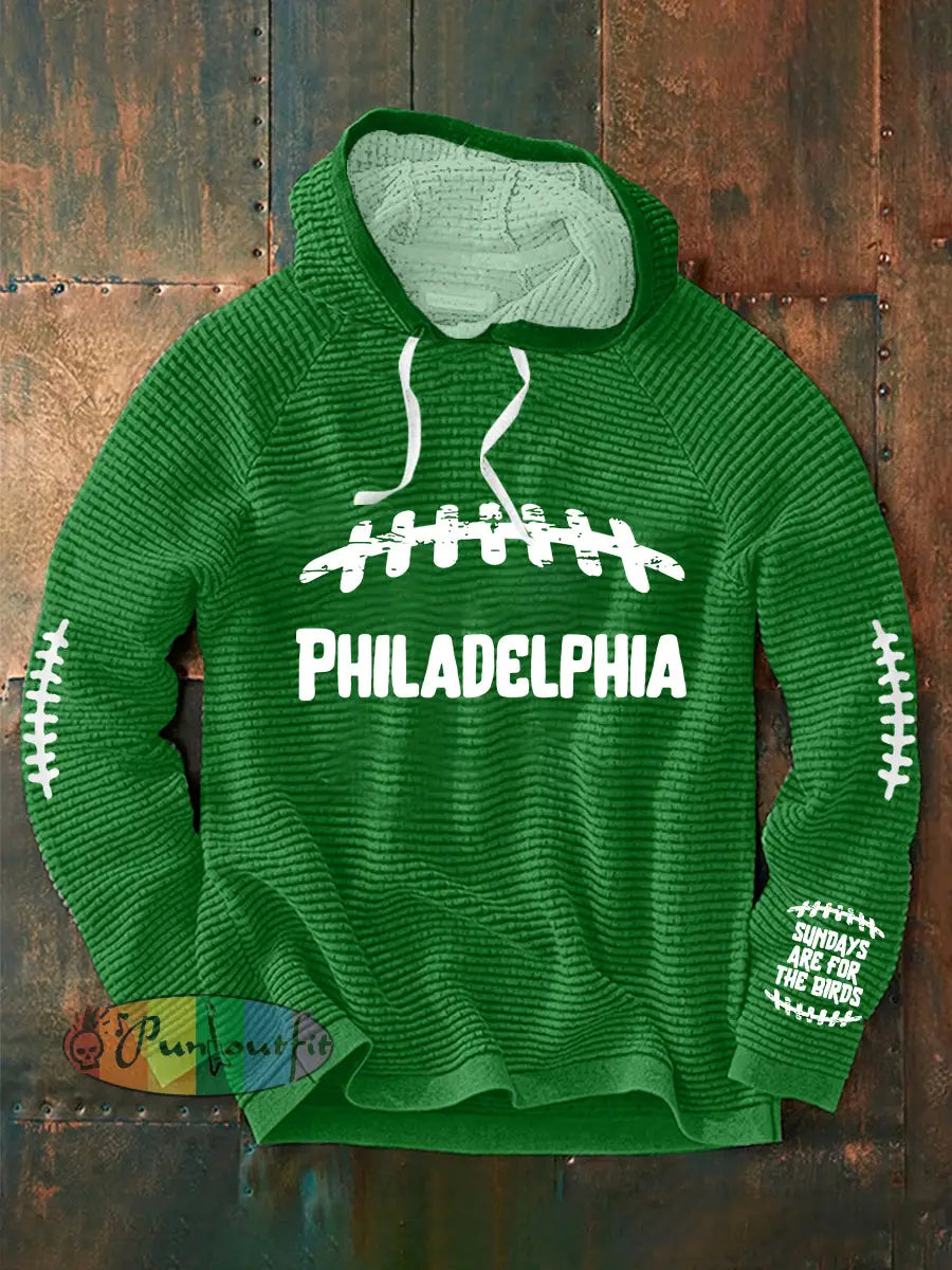 Men’s Football Fans Lovers Gameday Casual Long Sleeve French Terry Hoodie Green / S